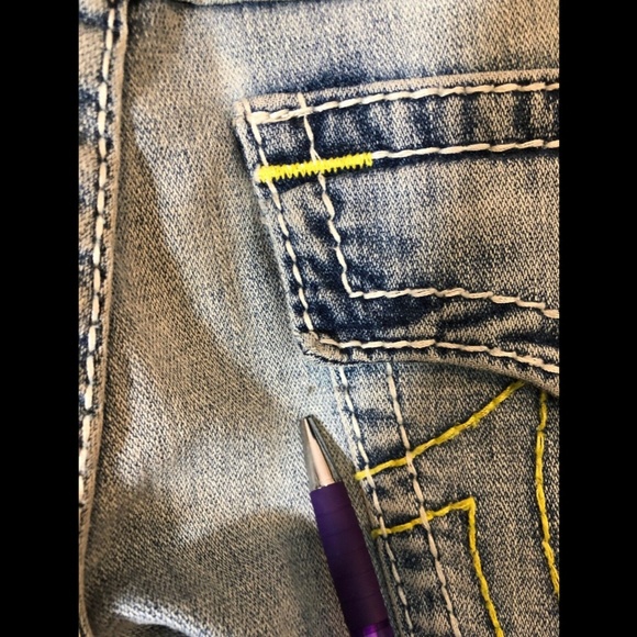 NEW True Religion Skinny Flap Nat Big T Yellow Jeans [ SZ 29 ]‎ - Picture 5 of 12
